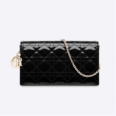 lady dior pouch black patent cannage calfskin|CHRISTIAN DIOR Ultraglossy Patent Cannage Small Lady Dior .